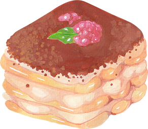 Watercolor Italian Food Tiramisu